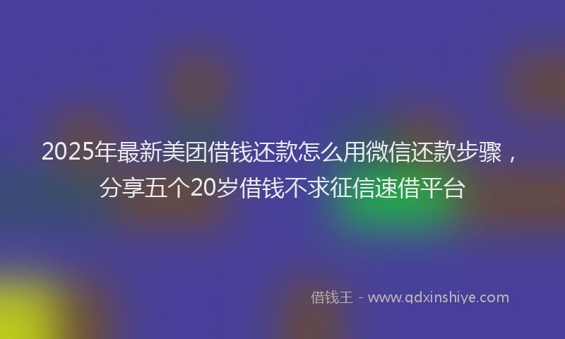 2025年最新美团借钱还款怎么用微信还款步骤，分享五个20岁借钱不求征信速借平台