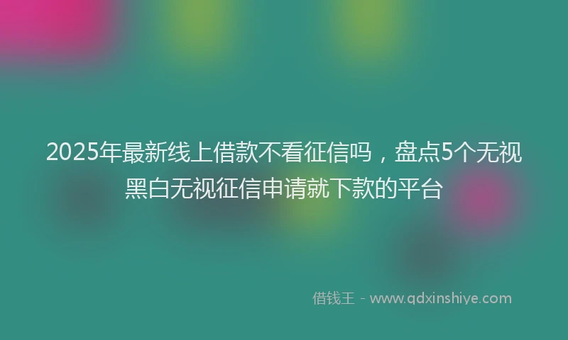 2025年最新线上借款不看征信吗，盘点5个无视黑白无视征信申请就下款的平台
