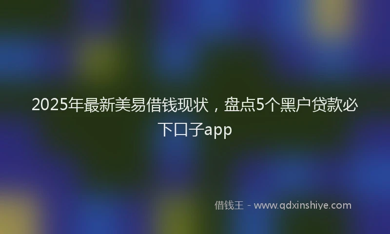 2025年最新美易借钱现状，盘点5个黑户贷款必下口子app