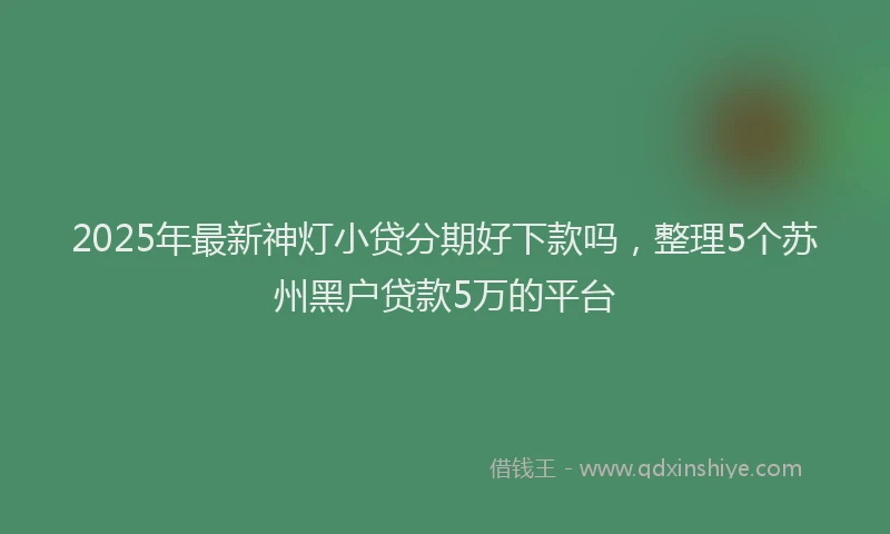 2025年最新神灯小贷分期好下款吗，整理5个苏州黑户贷款5万的平台