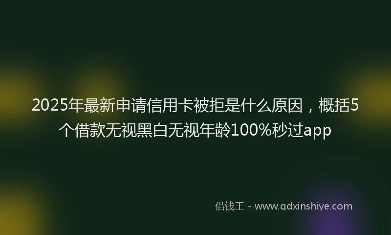 2025年最新申请信用卡被拒是什么原因，概括5个借款无视黑白无视年龄100%秒过app