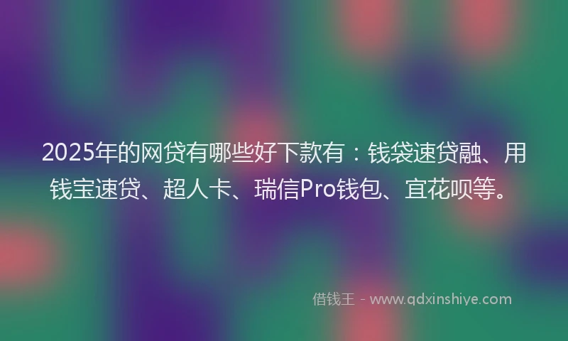 2025年的网贷有哪些好下款有：钱袋速贷融、用钱宝速贷、超人卡、瑞信Pro钱包、宜花呗等。