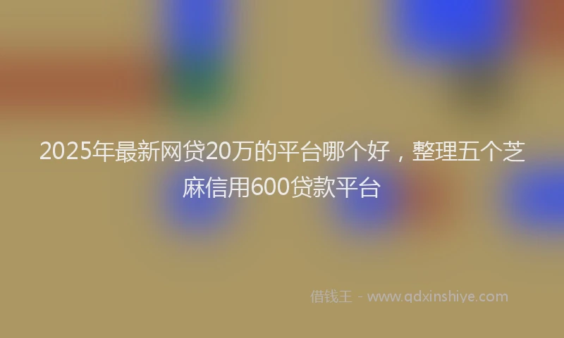 2025年最新网贷20万的平台哪个好，整理五个芝麻信用600贷款平台
