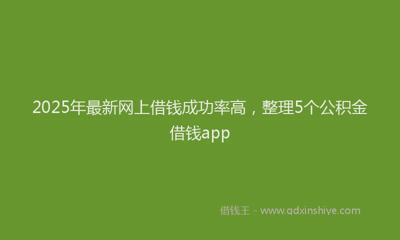 2025年最新网上借钱成功率高，整理5个公积金借钱app