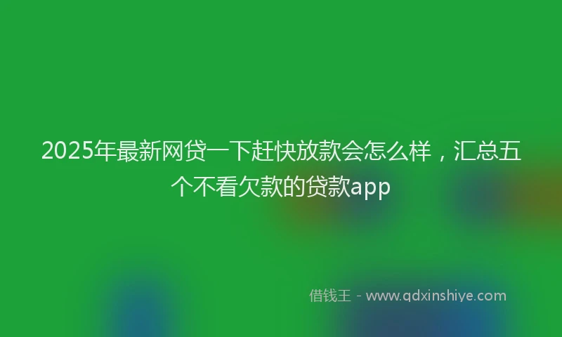 2025年最新网贷一下赶快放款会怎么样，汇总五个不看欠款的贷款app
