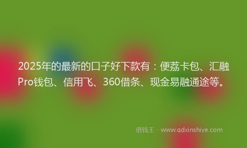 2025年的最新的口子好下款有：便荔卡包、汇融Pro钱包、信用飞、360借条、现金易融通途等。