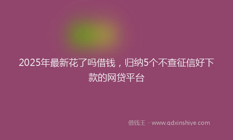 2025年最新花了吗借钱，归纳5个不查征信好下款的网贷平台