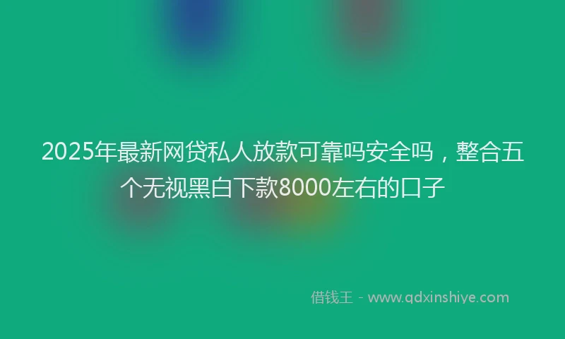 2025年最新网贷私人放款可靠吗安全吗，整合五个无视黑白下款8000左右的口子