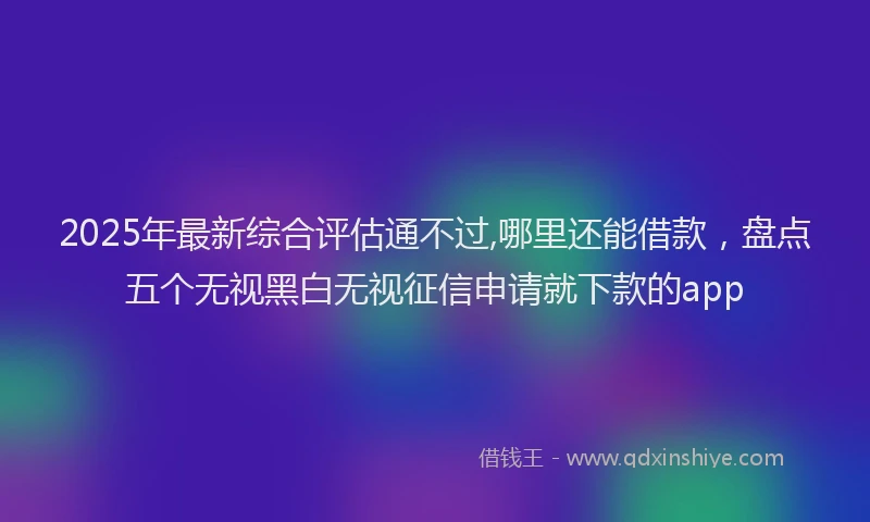 2025年最新综合评估通不过,哪里还能借款，盘点五个无视黑白无视征信申请就下款的app