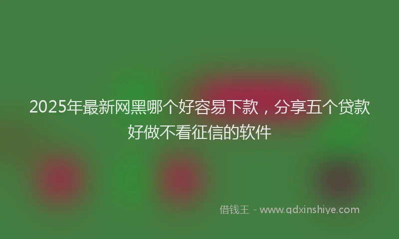 2025年最新网黑哪个好容易下款，分享五个贷款好做不看征信的软件