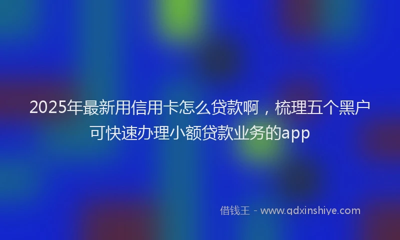 2025年最新用信用卡怎么贷款啊，梳理五个黑户可快速办理小额贷款业务的app