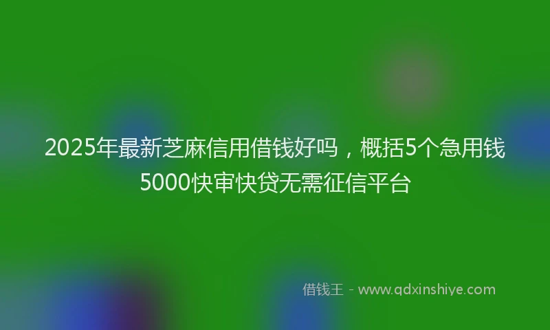2025年最新芝麻信用借钱好吗，概括5个急用钱5000快审快贷无需征信平台