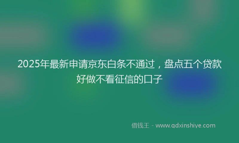 2025年最新申请京东白条不通过，盘点五个贷款好做不看征信的口子