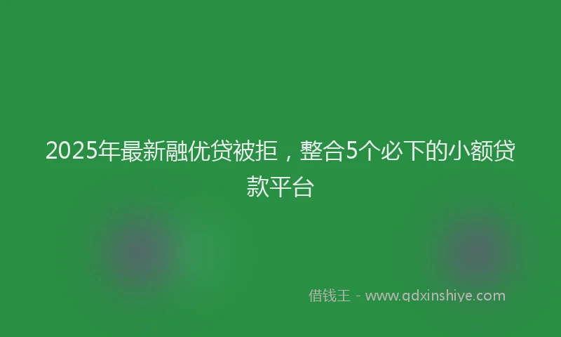 2025年最新融优贷被拒，整合5个必下的小额贷款平台