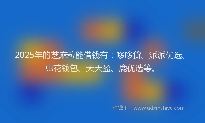 2025年的芝麻粒能借钱有：哆哆贷、派派优选、惠花钱包、天天盈、鹿优选等。