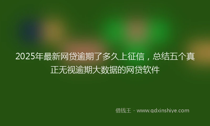 2025年最新网贷逾期了多久上征信，总结五个真正无视逾期大数据的网贷软件