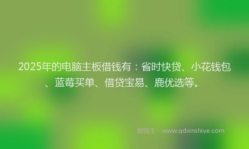 2025年的电脑主板借钱有：省时快贷、小花钱包、蓝莓买单、借贷宝易、鹿优选等。
