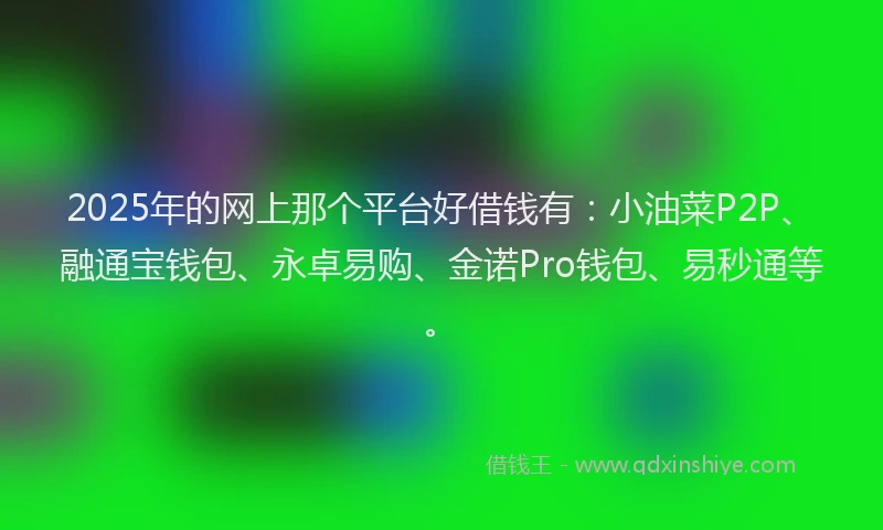2025年的网上那个平台好借钱有：小油菜P2P、融通宝钱包、永卓易购、金诺Pro钱包、易秒通等。