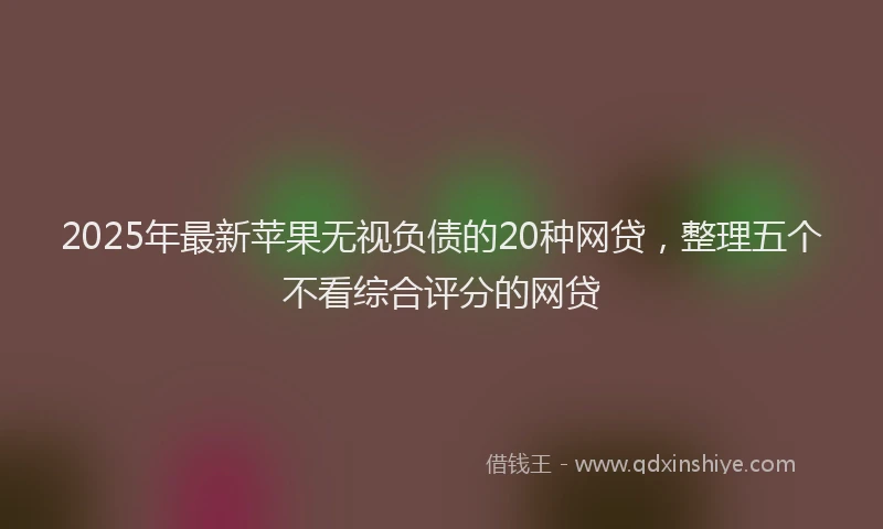 2025年最新苹果无视负债的20种网贷，整理五个不看综合评分的网贷