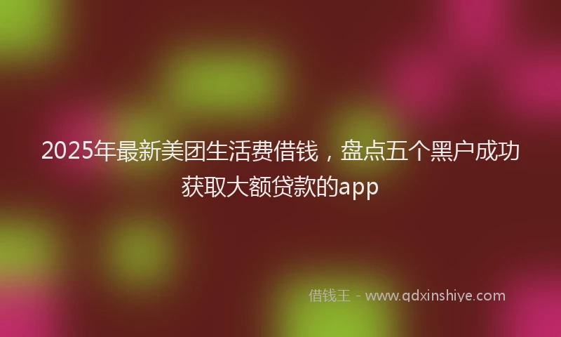 2025年最新美团生活费借钱，盘点五个黑户成功获取大额贷款的app