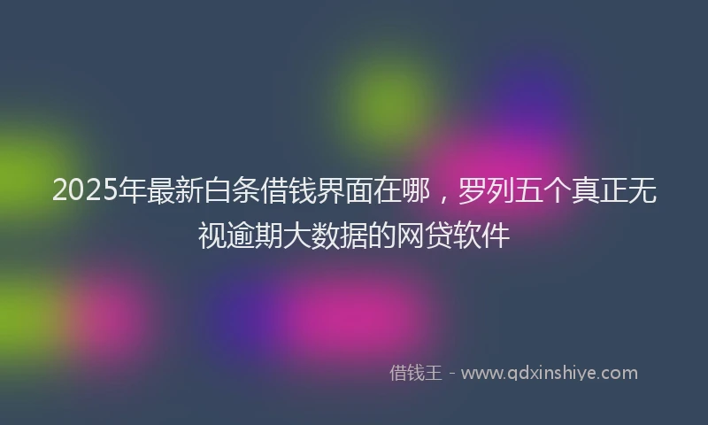 2025年最新白条借钱界面在哪，罗列五个真正无视逾期大数据的网贷软件