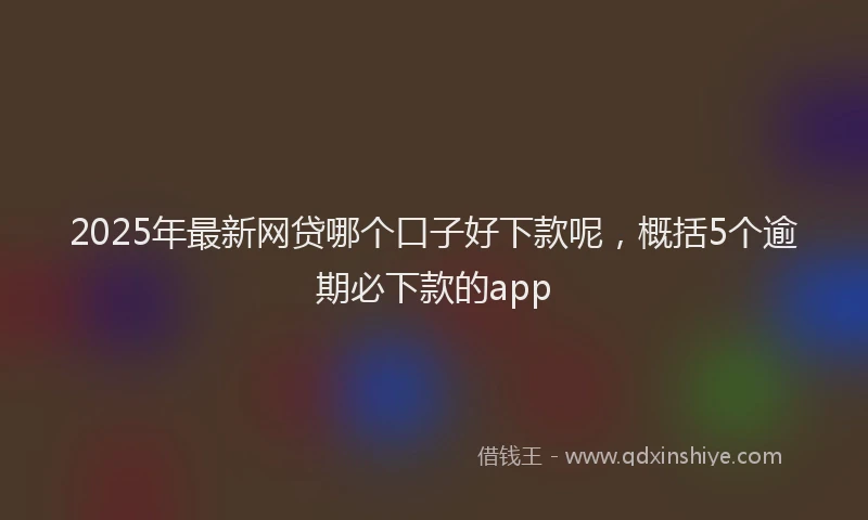 2025年最新网贷哪个口子好下款呢，概括5个逾期必下款的app