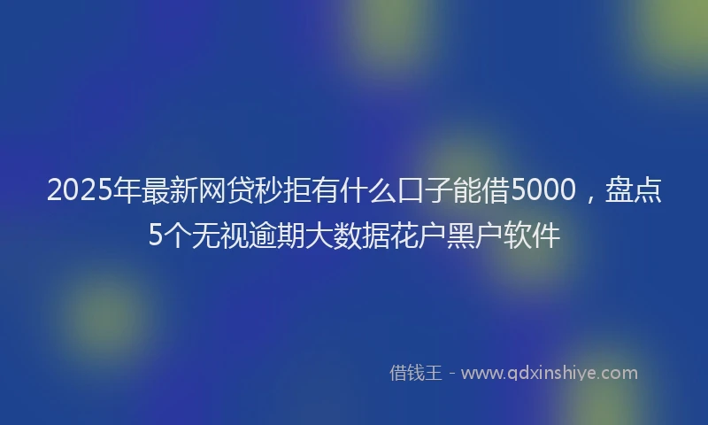 2025年最新网贷秒拒有什么口子能借5000，盘点5个无视逾期大数据花户黑户软件