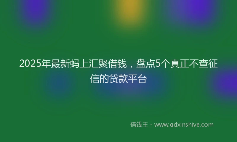 2025年最新蚂上汇聚借钱，盘点5个真正不查征信的贷款平台