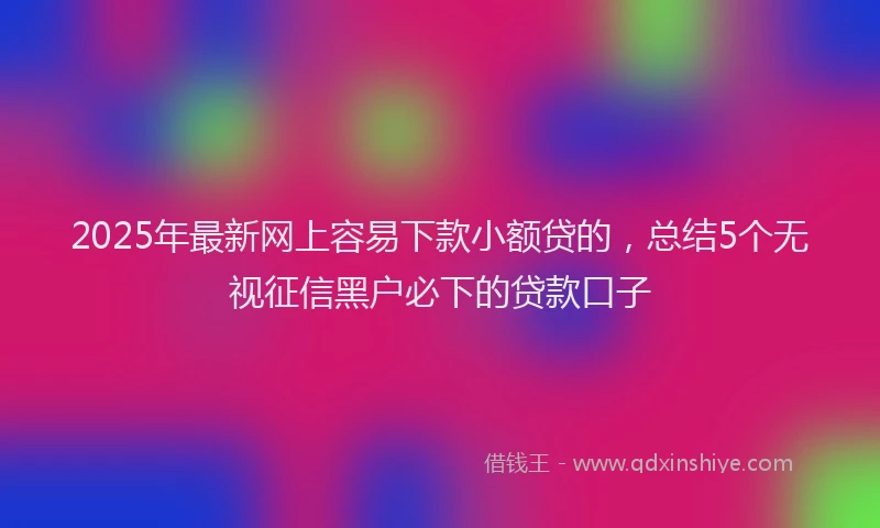 2025年最新网上容易下款小额贷的，总结5个无视征信黑户必下的贷款口子