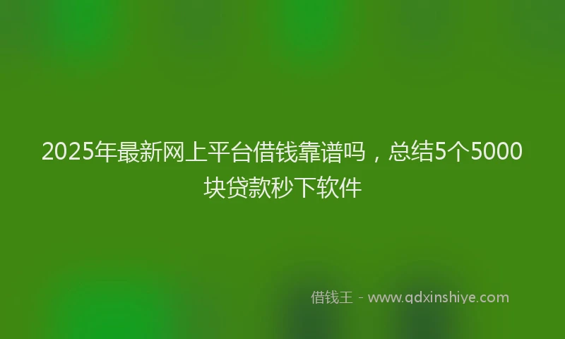 2025年最新网上平台借钱靠谱吗，总结5个5000块贷款秒下软件