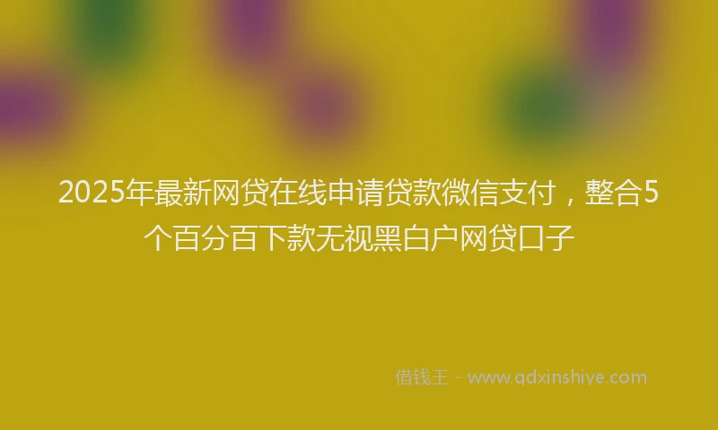 2025年最新网贷在线申请贷款微信支付，整合5个百分百下款无视黑白户网贷口子