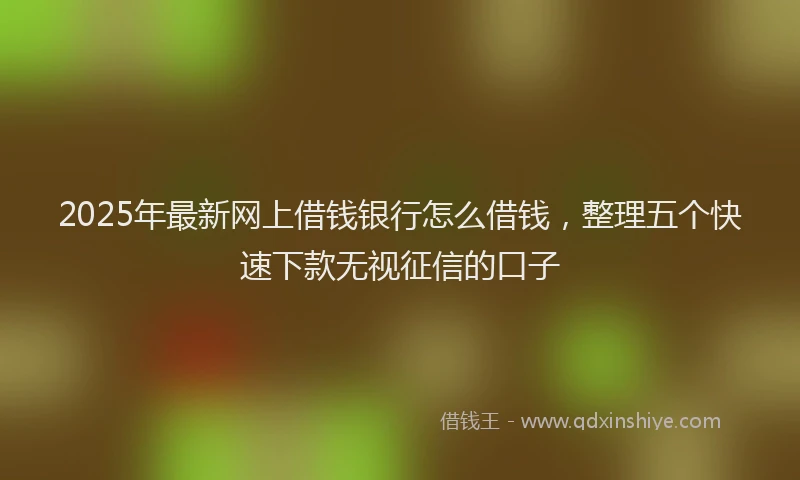 2025年最新网上借钱银行怎么借钱，整理五个快速下款无视征信的口子