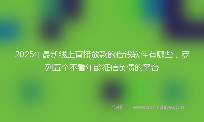 2025年最新线上直接放款的借钱软件有哪些，罗列五个不看年龄征信负债的平台