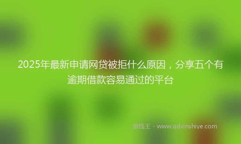 2025年最新申请网贷被拒什么原因，分享五个有逾期借款容易通过的平台