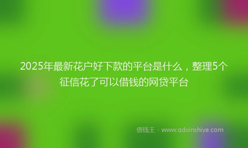 2025年最新花户好下款的平台是什么，整理5个征信花了可以借钱的网贷平台