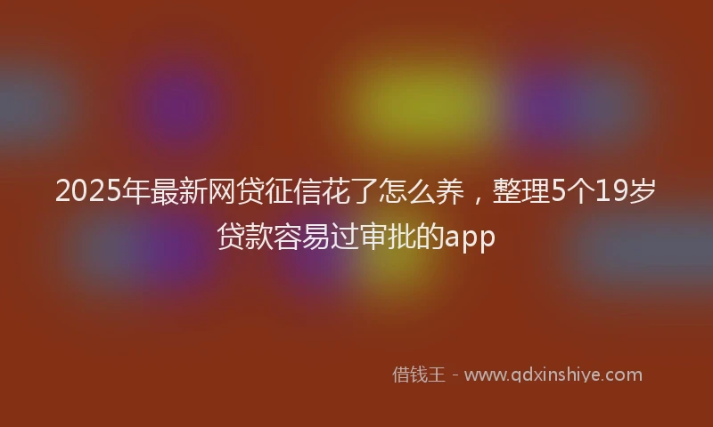 2025年最新网贷征信花了怎么养，整理5个19岁贷款容易过审批的app