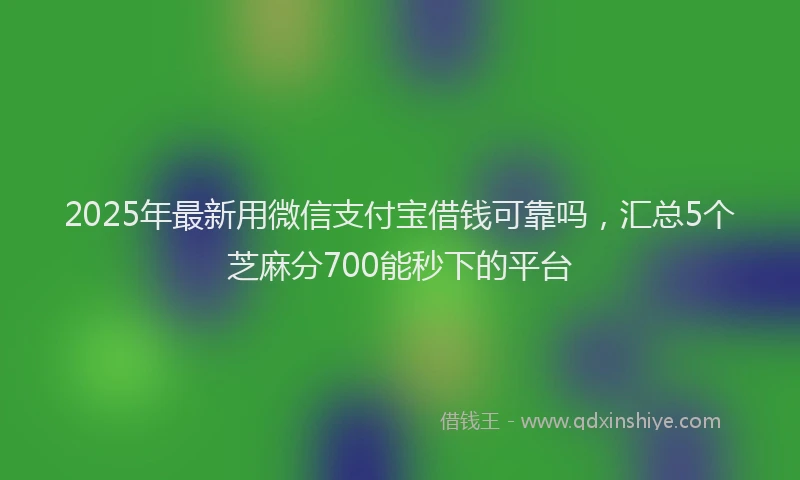 2025年最新用微信支付宝借钱可靠吗，汇总5个芝麻分700能秒下的平台
