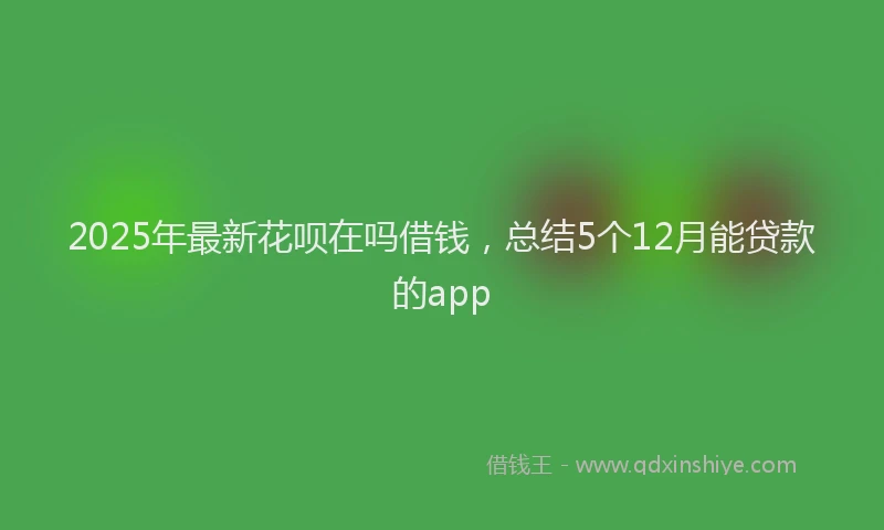 2025年最新花呗在吗借钱，总结5个12月能贷款的app