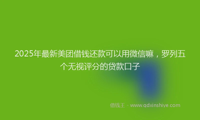 2025年最新美团借钱还款可以用微信嘛，罗列五个无视评分的贷款口子