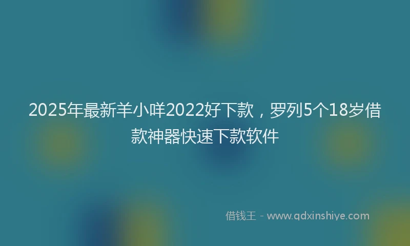 2025年最新羊小咩2022好下款，罗列5个18岁借款神器快速下款软件