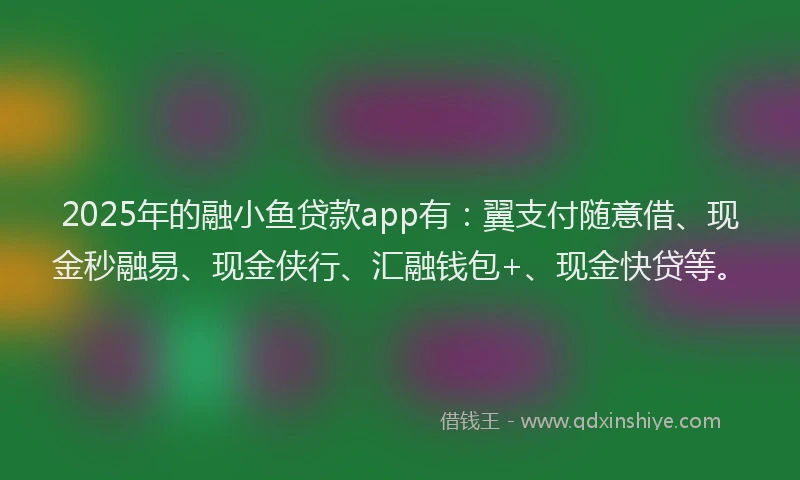 2025年的融小鱼贷款app有：翼支付随意借、现金秒融易、现金侠行、汇融钱包+、现金快贷等。