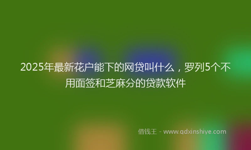 2025年最新花户能下的网贷叫什么，罗列5个不用面签和芝麻分的贷款软件