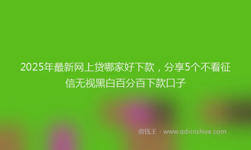 2025年最新网上贷哪家好下款，分享5个不看征信无视黑白百分百下款口子