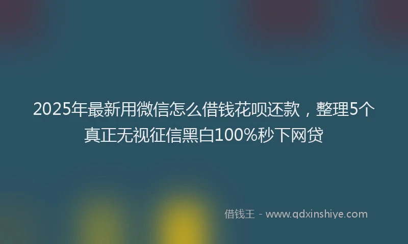 2025年最新用微信怎么借钱花呗还款，整理5个真正无视征信黑白100%秒下网贷