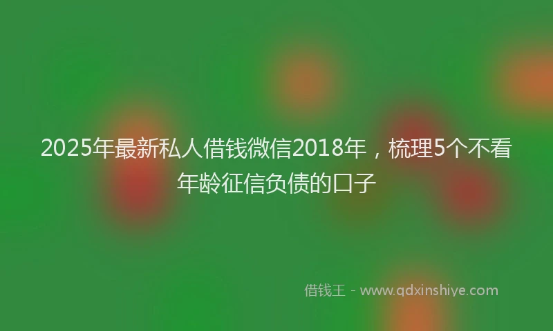 2025年最新私人借钱微信2018年，梳理5个不看年龄征信负债的口子