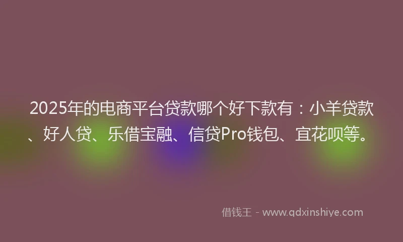 2025年的电商平台贷款哪个好下款有：小羊贷款、好人贷、乐借宝融、信贷Pro钱包、宜花呗等。