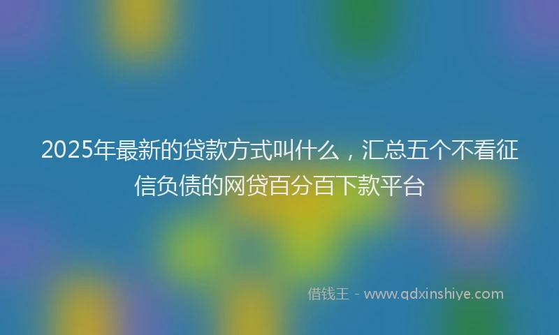 2025年最新的贷款方式叫什么，汇总五个不看征信负债的网贷百分百下款平台