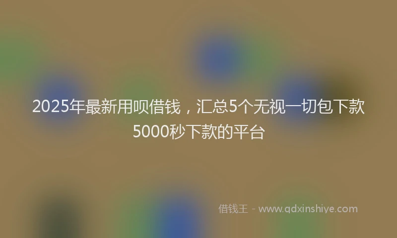 2025年最新用呗借钱，汇总5个无视一切包下款5000秒下款的平台