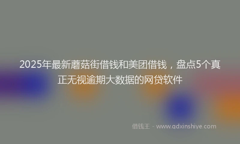 2025年最新蘑菇街借钱和美团借钱，盘点5个真正无视逾期大数据的网贷软件
