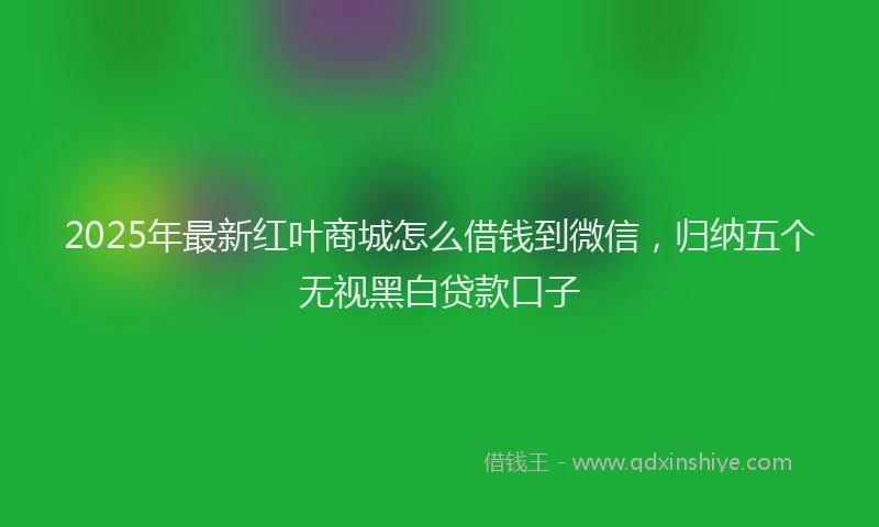 2025年最新红叶商城怎么借钱到微信，归纳五个无视黑白贷款口子